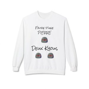 🪨 Sweatshirt « Faire d’une pierre deux kyous » – L’expression revisitée avec style !