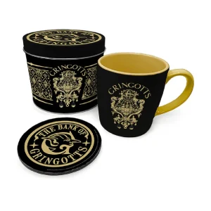 Coffret cadeau Mug + sous-verres Gringotts Harry Potter